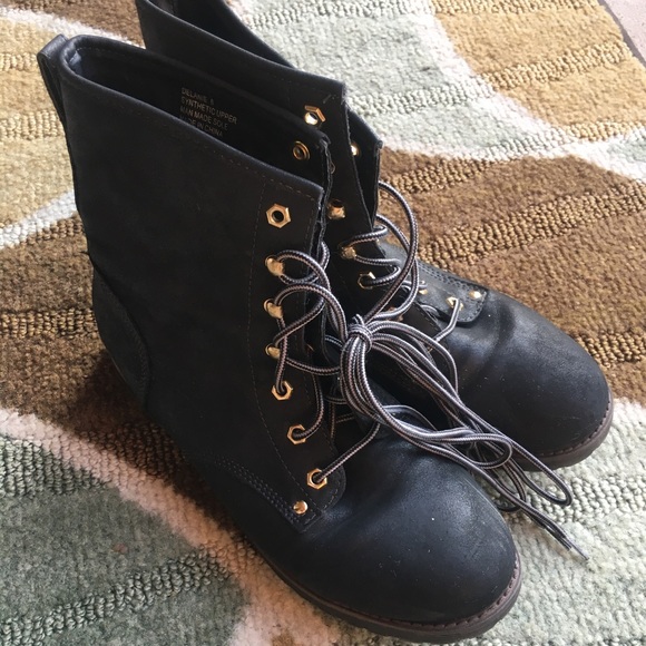 soft leather combat boots